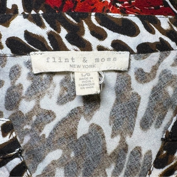 🌻 Flint & Moss Floral Leopard Sleeveless Sun Dress size Large Beach Boho - Picture 7 of 11